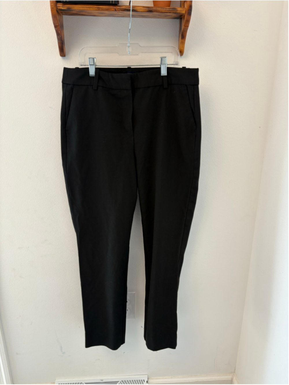 J.Crew Ruby Pants Black Size 8 Cropped Straight Leg Stretch Work Dress Pants